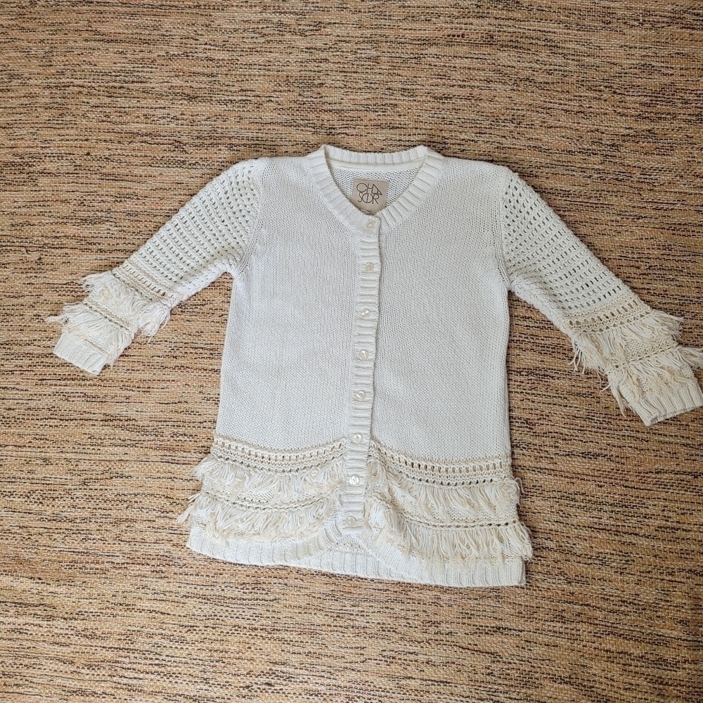 CHASER Knit Fringe Cardigan